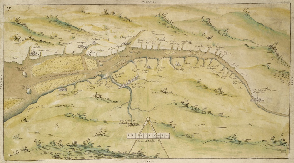 Old map
              of the Bristol Channel and Severn Estuary