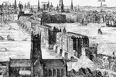 Old London Bridge etching